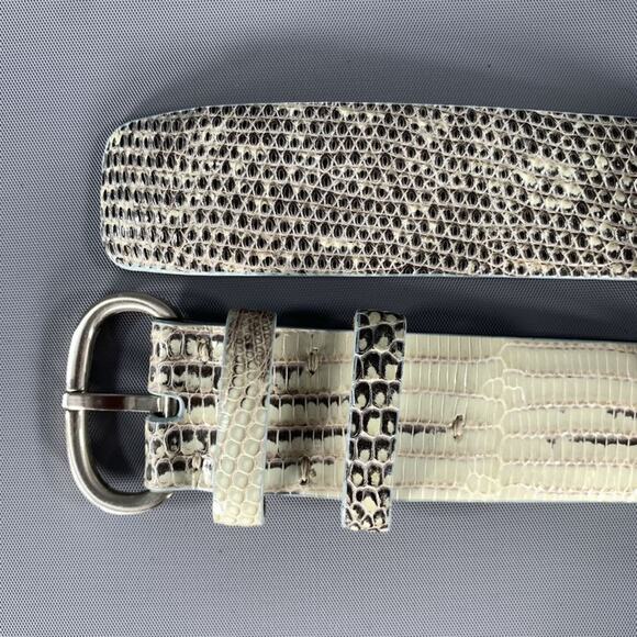 TARDINI Waist Size 28 White Black Lizard Leather Belt main image 8